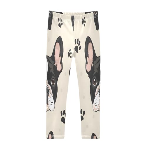 Toddler Girls Leggings Printed Yoga Pants Leggings Dog Head Black Footprint for Kids