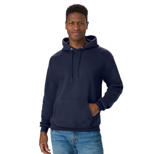 Hanes mens Pullover Ecosmart Hooded athletic sweatshirts, Navy, Medium US - image 2