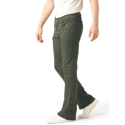 Image of PARIS HAMILTON Men Bootcut Fit Stretchable Bellbottom Denim Jeans