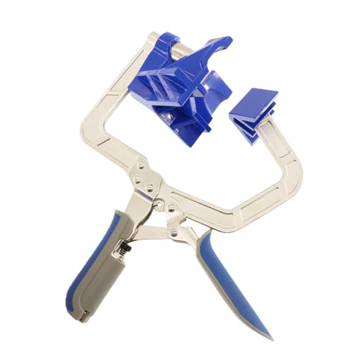 Schraubzwinge mit rechtwinkligem Winkel für Tischlerei – leistungsstarker und multifunktionaler Griff | Metall, ergonomisches Zubehör für Tischlerei für Heimwerker, Möbelherstellung, Montage