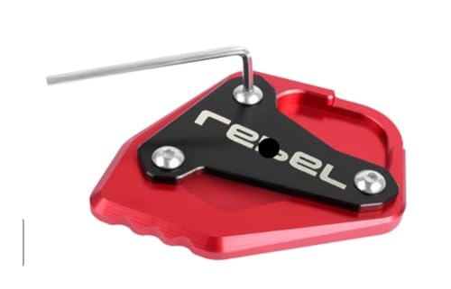 Plaque support de béquille REBEL CMX1100 en aluminium CNC anodisé rouge