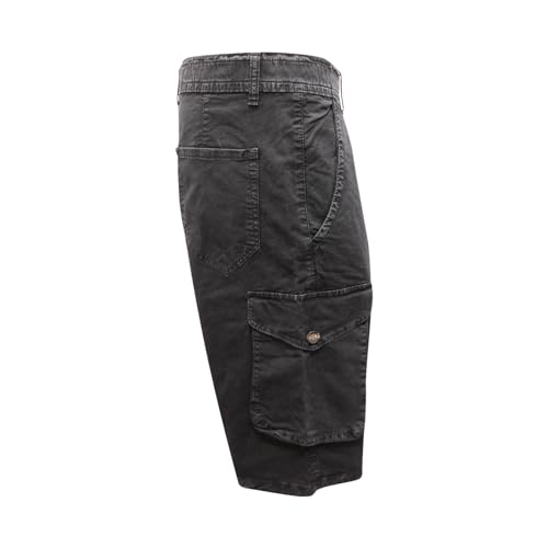 Bermuda cargo uomo Over-D 6326av short délavé noir
