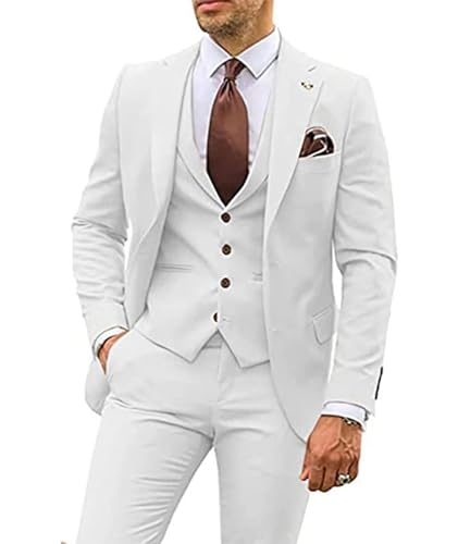 Costume de smoking 3 pièces pour homme avec blazer à un bouton gilet et pantalon classique