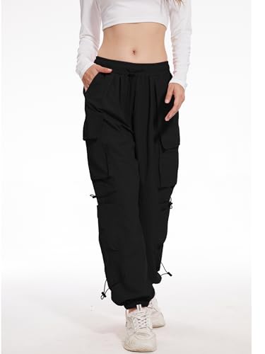 YINGWIN Cargohose Damen Jogginghose Baggy Schnelltrocken Wasserdicht Softshellhose OutdoorHosen Trekkinghose Streetwear Leichter Wanderhose