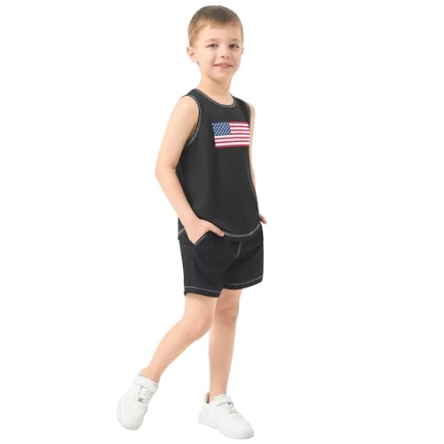 Boys Athletic Tank Top Shirts Colorful Gradient Color Sleeveless T-Shirts Crew Neck for Kids Clothing Children4