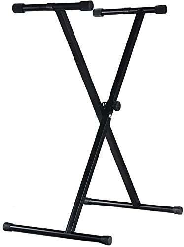 Miyako 2 Tier Double X Keyboard Stand With Adjustable Height - Portable Two-Tier Stand With Locking Straps And High Strength Steel For Durability - Ideal For Keyboards And Consoles (D-11) #TOP6