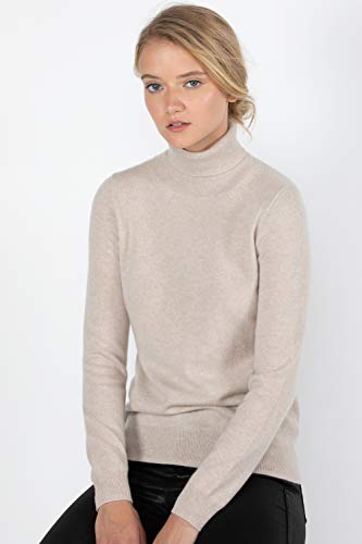 Image of JENNIE LIU Women's 100% Pure Cashmere Long Sleeve Pullover Turtleneck Sweater
