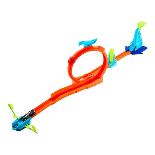 Image of Hot Wheels Toy Car Track Set, Build a Stunting Circuit with a Loop or Jump, Includes Die-Cast Vehicle & Speed Snap Track System (Styles May Vary)
