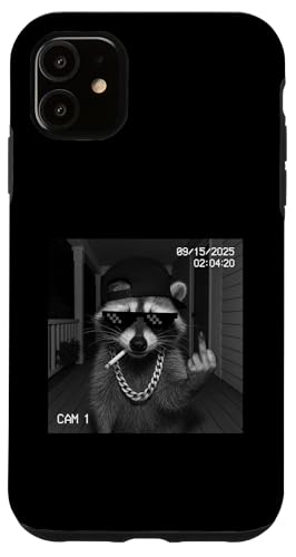 Funny Raccoon Flipping Off Middle Finger On Security Camera X}zP[X iPhone 11 p