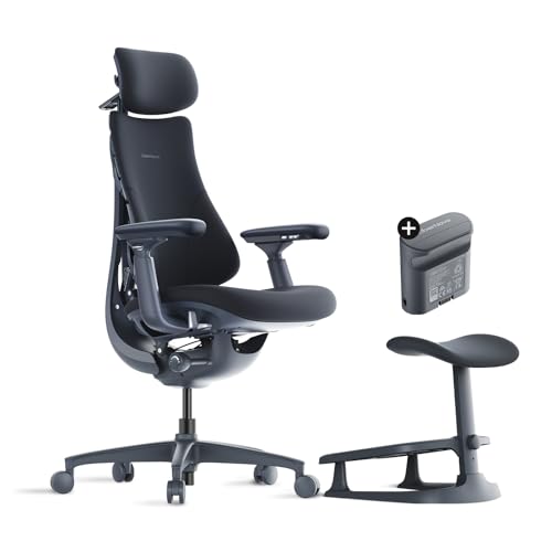 LiberNovo Dynamic Ergonomic Desk Chair with Footrest and Extra Rechargeable Po...