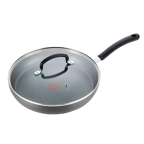 T-Fal Ultimate Hard Anodized Nonstick Fry Pan With Lid 12 Inch, Oven Broiler Safe 400F, Lid Safe 350F, Cookware, Pots and Pans, Kitchen Frying Pans, Skillets, Home, Dishwasher Safe, Onyx