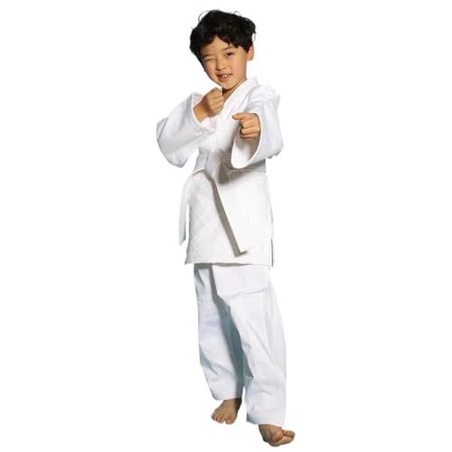 Trajes De Judo Ropa de Judo, ropa de Judo de algodón estándar gruesa for hombres y mujeres, ropa de competición azul y blanca for adultos principiantes Para El Entrenamiento De Judo(White,190cm)