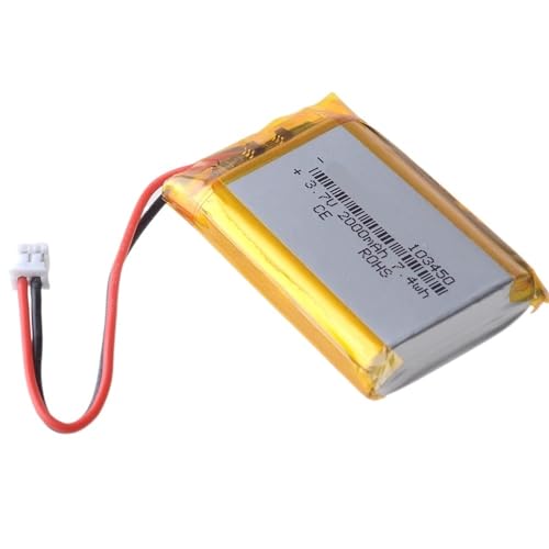 Batería LiPo 103450 3.7V 2000mAh de alta capacidad con cable flexible de 5 cm 1.25 2p