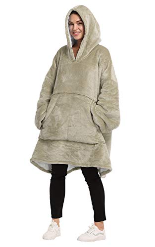 Catalonia Oversized Sherpa Wearable Blanket Hoodie, Adult — view 6