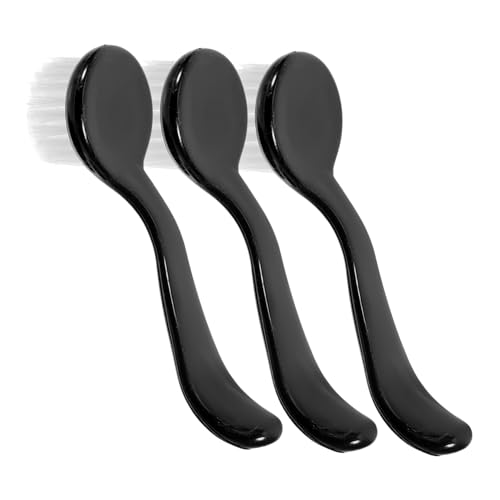 GALPADA 3 Piezas cepillo de cara esponja Suave cepillado fregar mini cepillo de limpieza facial exfoliante facial cepillo facial femenino cepillo facial manual de polivinilo Black