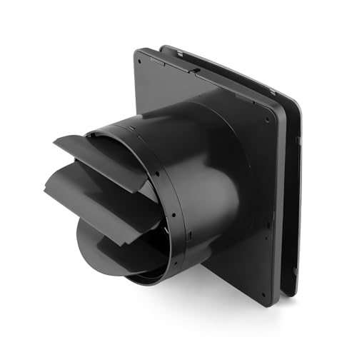 Image of Metal 150mm (6 Inches) Axial Exhaust Fan | BLDC Motor | 7W, 2400 RPM | Ideal for Modern Kitchen, Bathroom & Office | ABS PP Plastic Body | Premium Stainless Steel Front Panel | (Black)