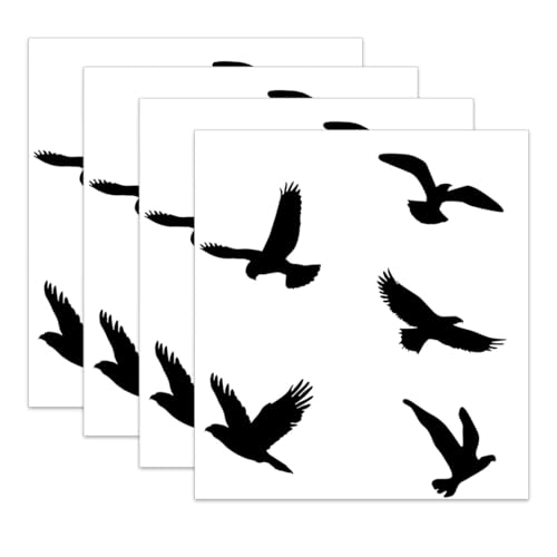 SIVZUMO Vinilos para Cristales Anticolisión de Pájaro Grande, 20PCS Vinilo Adhesivo Cristal 15cm - 15cm PVC Stickers Estáticas, Vinilo Ventana Negro Pegatinas para Anticolisión