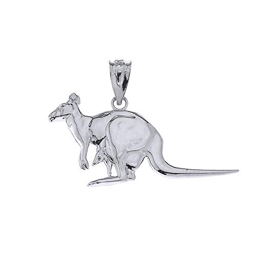 Claddagh Gold Wildlife Animal Jewelry Sterling Silver Kangaroo Mom and Joey Animal Necklace Pendant