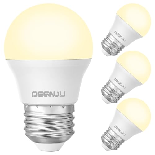 Image of DEGNJU LED Refrigerator Light Bulb, 40W Equivalent, 120V, Fridge Light Bulb 2700K Soft White, A15 Appliance Bulb 5.5W for Freezer, 650LM, E26 Standard Base, 120V, Non-Dimmable, 4 Pack
