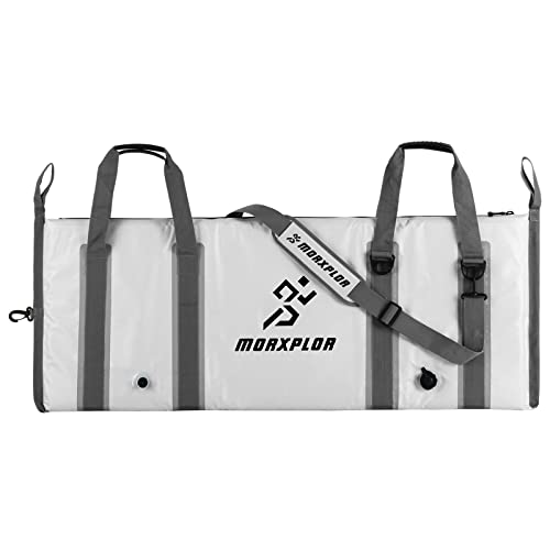 MORXPLOR Insulated Fish Cooler Bag for Fishing 41x17 47x17In 50x20In 60x24 72x30 80X40 Inches,Large Insulated Fish Kill Bag,Fishing Catch Bag Cooler with Water-resistant Zipper 50inch Light Grey