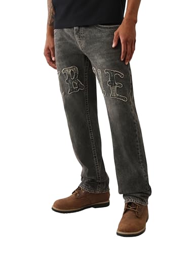 True Religion Men's Ricky SN Stitch Flap Applied TR Jeans 34" Inseam – Straight Leg Denim2