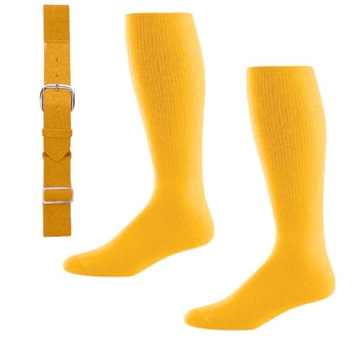 Founders Baseball or Softball Belt and Socks Combo Adjustable Fits All Adults, Youth, Kids, Boys, and Girls (Athletic Gold, Medium (Shoe Size 4-7))