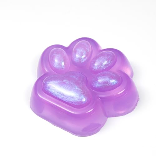 Big Purple Cat Paw Squishy Toy Large Squeeze Cat Paw Fidget Toys Cute Kawaii Squishies for Stress Relief Pinch Family Toys Gifts for Adults(Purple)