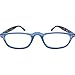 Incredible Bargains The Magnolia Rectangle Half Frame Reading Glasses, Half Rim Readers + 2.25 Blue