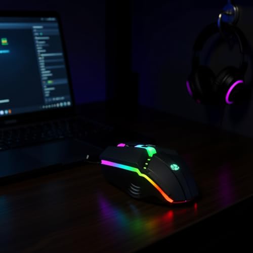 Image of X1 Neutral Wired USB Mouse Vibrant RGB Luminous Accents for Office, Gaming & Laptop Use Compact 115mm 3‚ Key Design with 1.35m Cable for Desktop & Notebook