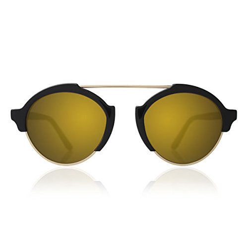 Illesteva Milan Iii Black With Gold Mirrored Lenses  display picture 3
