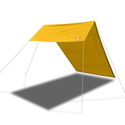 outdoorer Premium Strand Sonnensegel aus Baumwolle St. Tropez in Gelb - Tarp mit Sonnenschutz, Windschutz und Regenschutz aus Europa