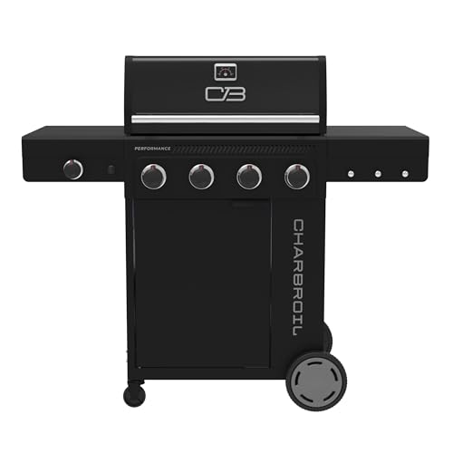 Charbroil Performance Series 4-Burner Gas Grill Cabinet with Side Burner Black - 463253925