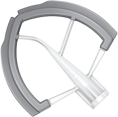 Flex Edge Beater for KitchenAi 6 Quart Bowl-Lift Stand Mixer, Attachment for KitchenAid 6 Quart Bowl-Lift Stand Mixer, Paddle Attachment with Scraper, Beater Replacement, White
