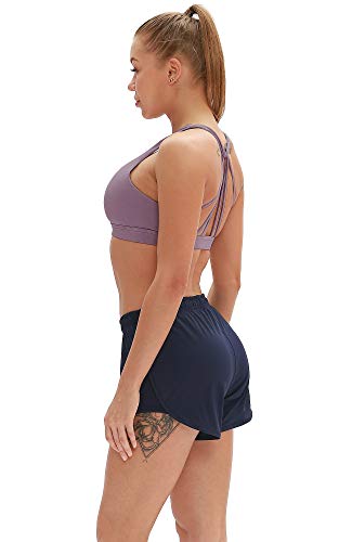 Image of icyzone Women's Padded Strappy Workout Running Sports Bras Medium Impact