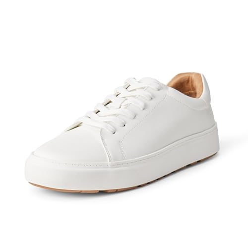 Amazon Essentials Women's Low Top Classic Sneakers, White, 7