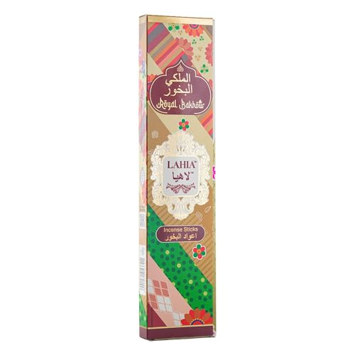 Royal Bakhour Arabian Scents Incense Sticks Premium Oud Bakhour Aroma for Home Office & Prayer Room Long Lasting Fragrance Sticks for Relaxation and Luxury Air Freshening 20 sticks - Lahia