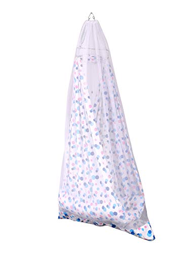 VParents-Preemie-Baby-Swing-Cradle-with-Mosquito-Net-Spring-and-Metal-Window-Cradle-Hanger-Blue