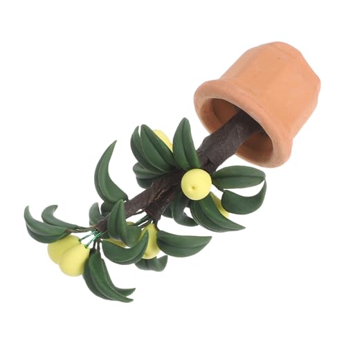 WESIEVYA Artificial Miniature Pear Tree: Fake Green Plant With Fruits Decoration Realistic Leaves For Home Table Office Garden Indoor Outdoor