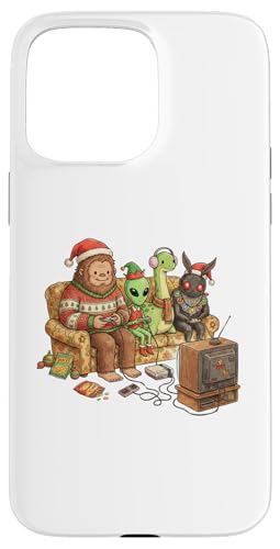 Bigfoot Alien Nessie Mothman Retro Gaming Christmas Party �X�}�z�P�[�X iPhone 15 Pro Max �p