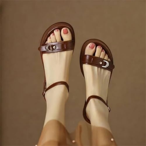 YTR6TW Women Sandals Summer Luxury Casual Buckle Strap Flat Shoes3