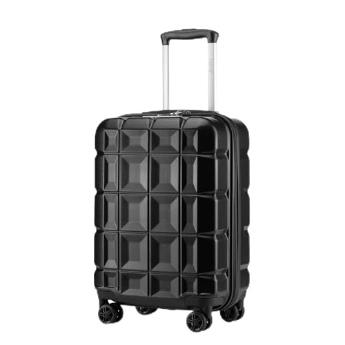 Valise cabine en ABS rigide noir idéale pour les week-ends et voyages décontractés