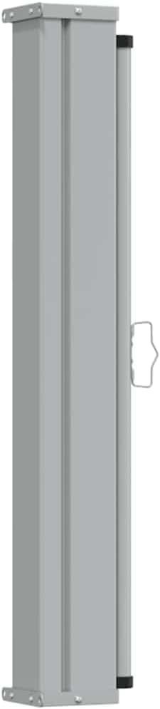 Retractable Side Awning in Cream and Grey, 39.4 x 118.1 Inches, Polyester Fabric with Powder-Coated Iron Frame for UV Protection and Weather Resistance, Adjustable Shade
