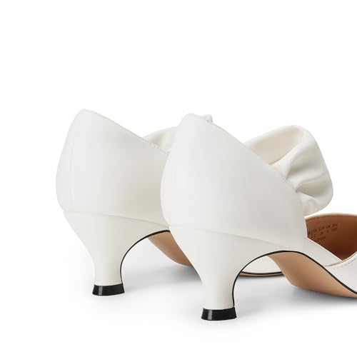 DREAM PAIRS Women's Kitten Heels Low Pumps Shoes Pointed Closed Toe Slip on Dress Work Bridal Party Wedding4