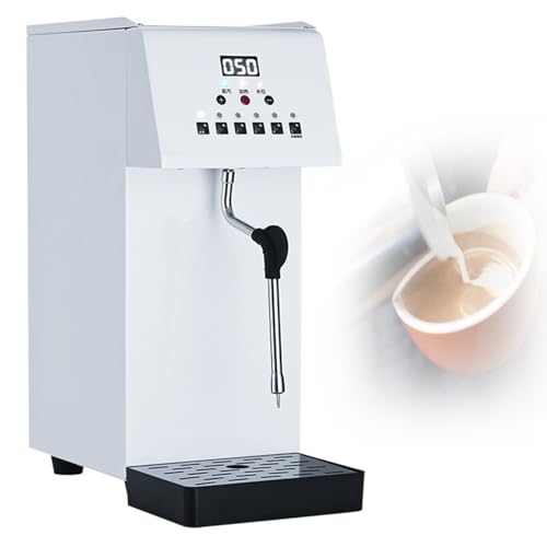Espumador de leche totalmente automático con pantalla LED, boquilla de vapor de 4 agujeros, bandeja de goteo extraíble, base antideslizante, perfecto para matcha, latte, té con leche (capacidad de 6