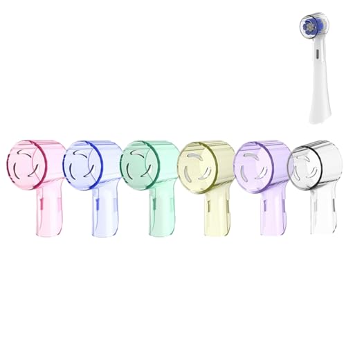 6-Pack Toothbrush Head Covers Dustproof Protective Caps for Electric Toothbrush Heads Transparent Travel Cap for Home Camping and Hiking Multi-Color Set for Adults Electric Toothbrush Head Covers