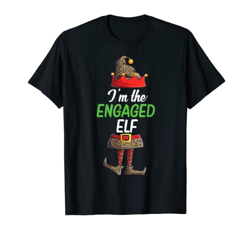I'm The Engaged ELF Leopard Family Matching PJS Christmas Camiseta
