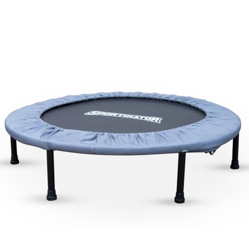 SPORTINATOR® Ukarus faltbares Indoor Fitness Trampolin Ø 96 cm, für Dein Training zu Hause, Koordination, Ausdauer und Balance gelenkschonend trainieren (Blau)