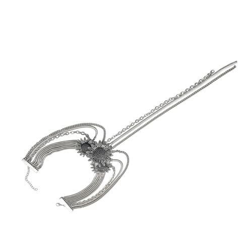 Collier tournesols de déclaration et chaînes superposées au style élégant