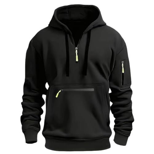 Weighted Hoodie For Anxiety, Quarter Zip Pullover Men Long Sleeve Workout Hoodie, Winter Workout Jacket Sweater Coats3