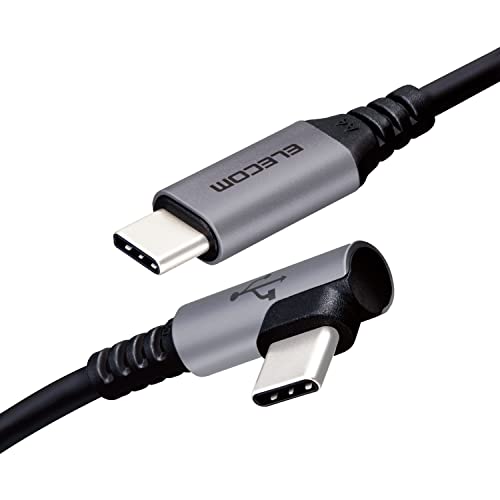 エレコム USB Type-C ケーブル PD (C to C) L字コネクタ 抗菌・抗ウイルス 30cm ブラック 【iPhone 16 シリーズ 対応検証済】 MPA-CCL03NBK